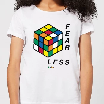 Image of Fear Less Rubik's Cube Womens T-Shirt - White - S