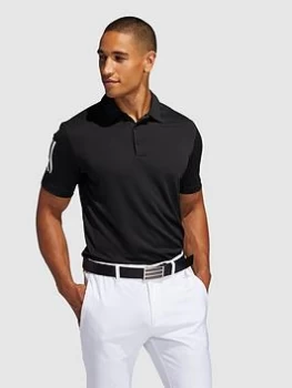 Image of adidas Golf 3-Stripe Polo - Black/White, Size L, Men