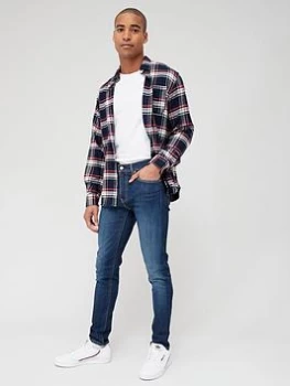 Image of Levis Skinny Taper Fit Jeans - Blue Size 34, Inside Leg Long, Men