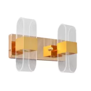 Image of Bilbao Integrated LED Wall Lamp Gold 26cm