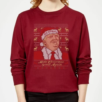 Image of Make Christmas Great Again Womens Christmas Sweatshirt - Burgundy - M