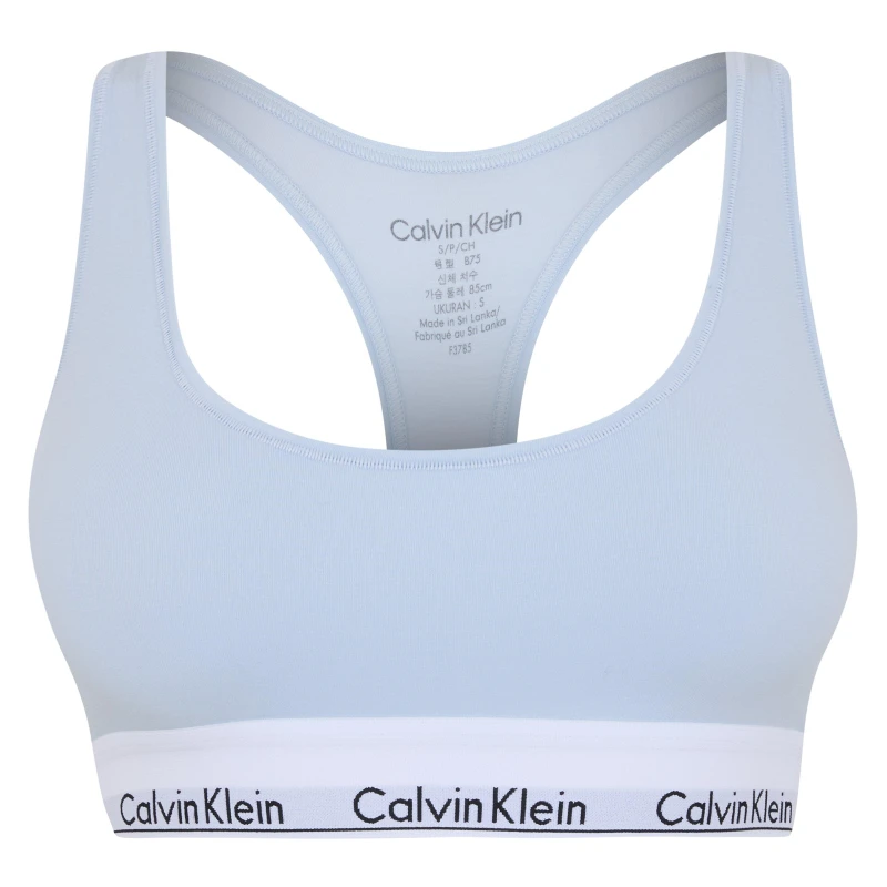 Image of Calvin Klein Modern Cotton Logo Bralette Unlined Bralettes 8 (XS) Blue 42433922310