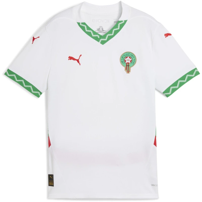 Image of Puma Morocco Away Shirt 2025 Juniors White/Green male 13 (XL)