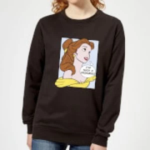 Image of Disney Beauty And The Beast Princess Pop Art Belle Womens Sweatshirt - Black - XL