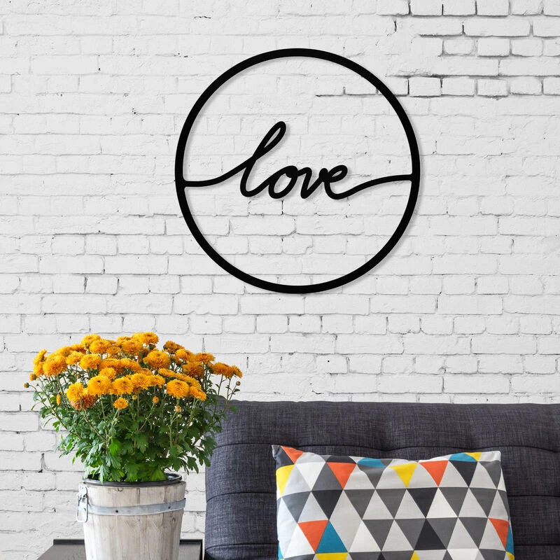 Image of DECORTIE METAL WALL ART NO.17 TO LOVE - Black M.DK.T.13642
