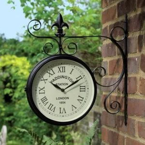 Image of Charles Bentley Paddington Double Sided Metal Wall Clock - Black