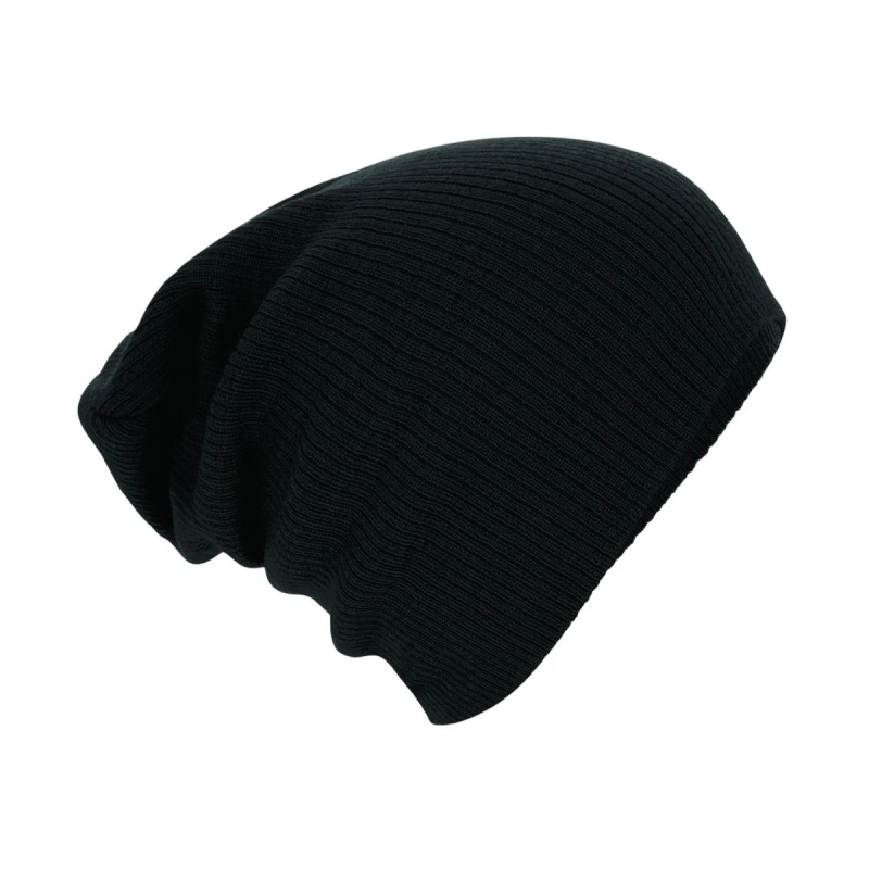 Image of Beechfield Beechfield Men Slouch Beanie in Black One Size Male 5063527289285