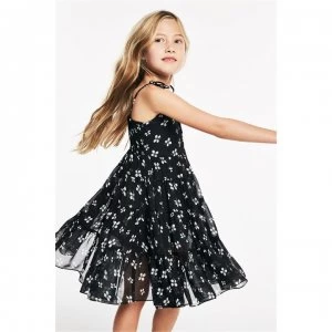 Image of Bardot Floral Tiered Dress - Black Ditsy