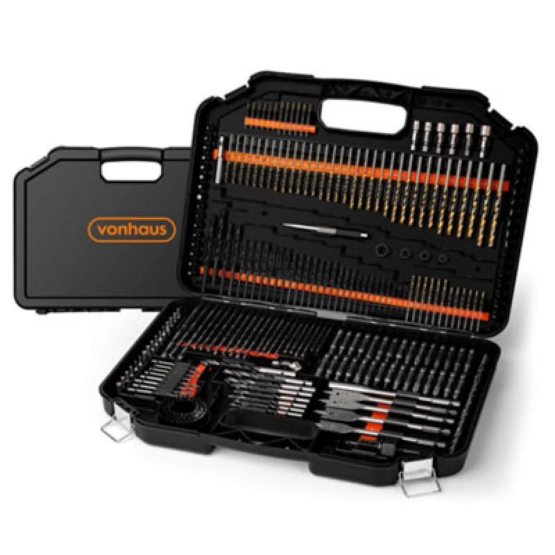 Image of VonHaus 246 Piece Screwdriver Bit and Drill Bit Set Black