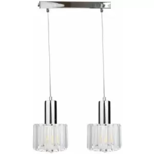Image of Keter Deco Bar Pendant Ceiling Light Silver, 50cm, 2x E27