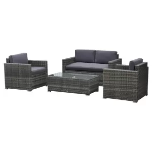 Image of Outsunny Rattan Set, 4 PC-Grey