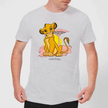 Image of Disney Lion King Simba Pastel Mens T-Shirt - Grey - XS - Grey