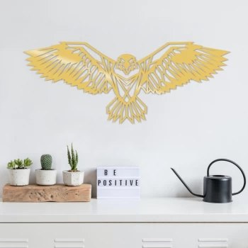 Image of Eagle3 Metal Decor - Gold Gold Decorative Metal Wall Accessory