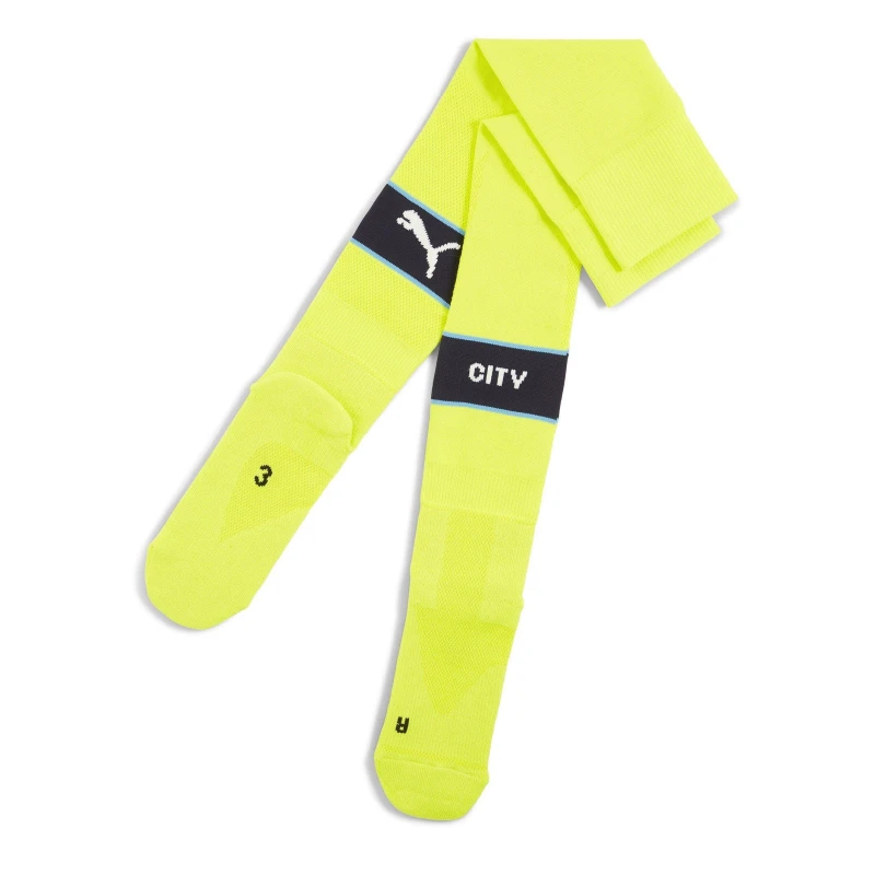 Image of Puma Manchester City Home Socks 2024 2025 Yellow male Junior 1-6