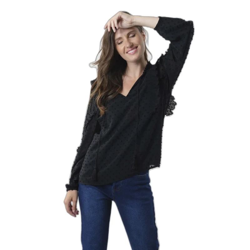 Image of Deeluxe Womens blouse Deeluxe Cherine Noir Female M