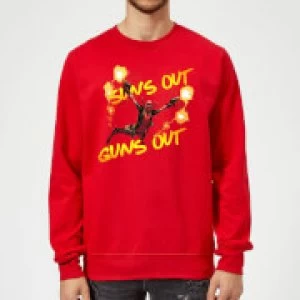 Image of Marvel Deadpool Suns Out Guns Out Sweatshirt - Red - S