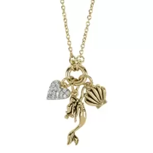 Image of Disney Princess Little Mermaid Gold Coloured Plated Charm Necklace NF00612YZWL-18