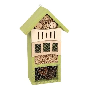 Image of Legler - Small Foot Green Wooden Insect Hotel for Wildlife Garden (Multi-colour)