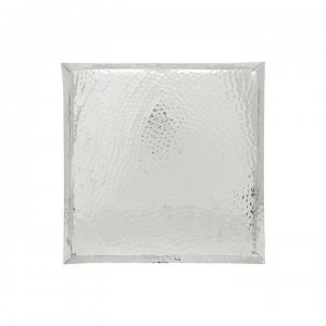 Image of Hotel Collection Beaten Metal Platter Silver - Silver
