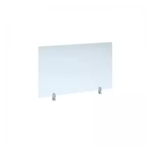 Image of Straight high desktop acrylic screen with white brackets 1200mm x