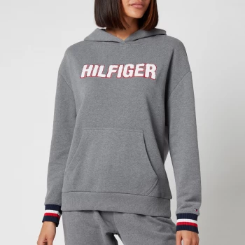 Image of Tommy Hilfiger Womens Recycled Logo Hoodie - Zinc - S