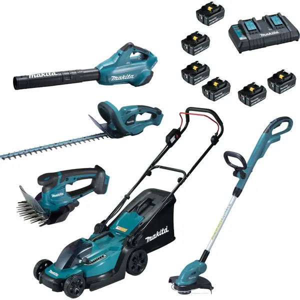 Image of Makita 18v LXT Cordless Complete Garden Set MAKKIT32 Batteries: 6 x 5ah Li-ion