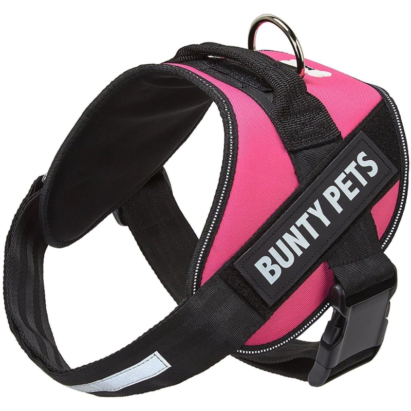 Image of Bunty Adjustable Dog Harness, Yukon - Adjustable Snug & Secure Fit, No Pull Design, Back Mounted D-Ring And Handle - Pink Xxl