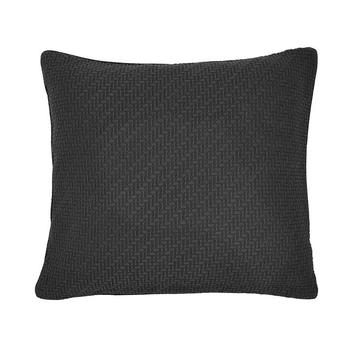 Image of Bedeck of Belfast Dark Grey Cotton Matelasse Fine Linens 'Andaz' Cushion - Cushion