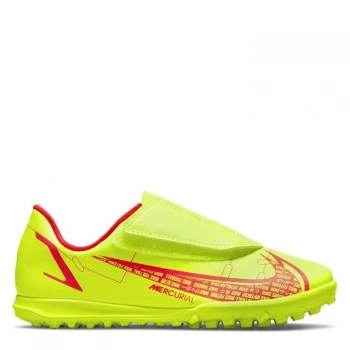 Image of Nike Mercurial Vapor Club Childrens Astro Turf Trainers - Volt/Crimson