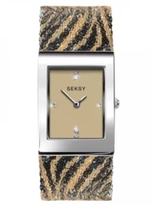 Image of Sekonda Ladies Seksy Rocks Stainless Steel Champagne Dial Glitter...