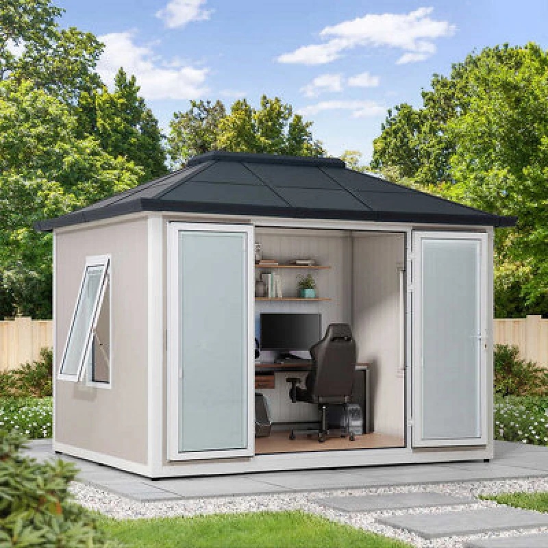 Image of Sunjoy Esquire Garden Studio, Backyard Office, Multipurpose Outdoor Room