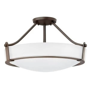 Image of 2 Light Medium Semi Flush Ceiling Light Bronze, E27