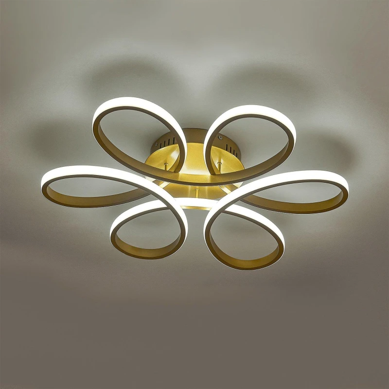 Image of Kabinet UK Modern Acrylic Petal LED Semi Ceiling Light Gold unisex One size