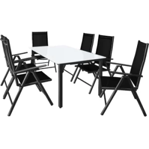 Image of 6 Seat Garden Dining Set Bern Anthracite Alu Frosted Glass