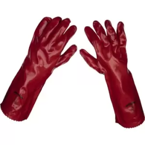 Image of 120 PAIRS Red PVC Gauntlets - Forearm Protection - 450mm - Waterproof Protection