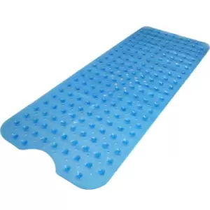 Image of Non-Slip Extra Long Bath & Shower Mat Blue Blue - Pukkr