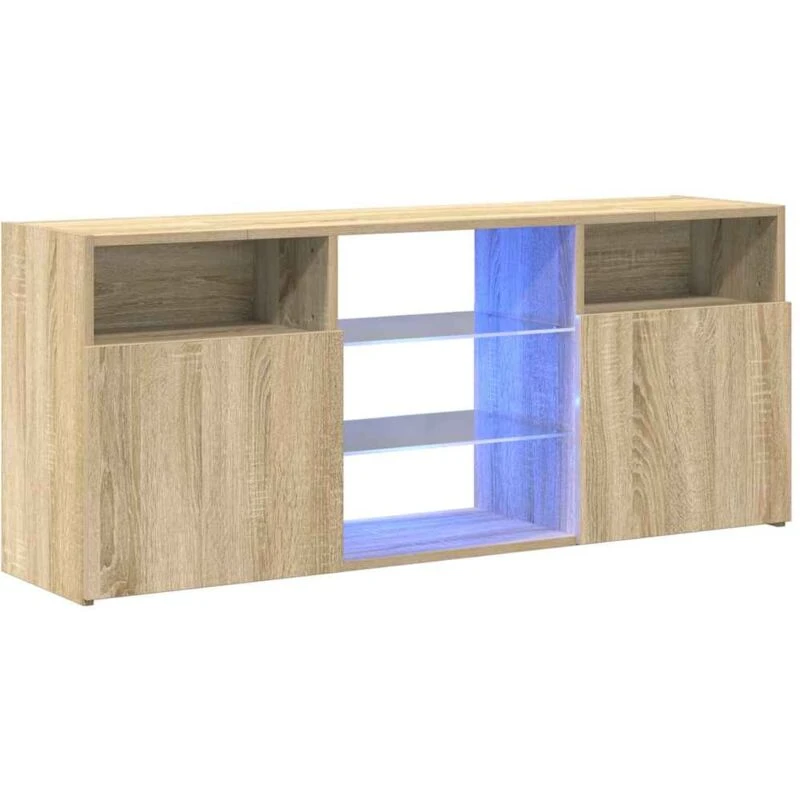 Image of VIDAXL TV Cabinet with LED Lights Sonoma Oak 120x30x50cm vidaXL 8720286217146
