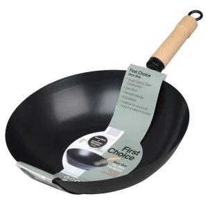 Image of Non Stick Wok With Wooden Handle 30cm