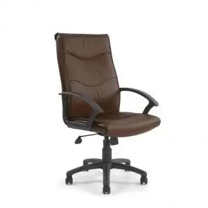 Image of Swithl& High Back Leather Faced Executive Armchair Brown 49694ET