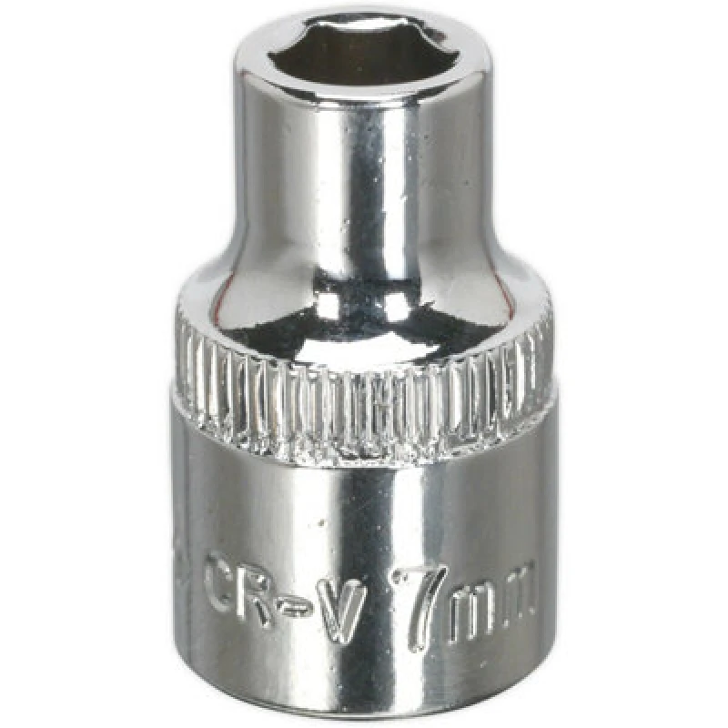 Image of Loops 7mm Forged Steel Drive Socket - 3/8" Square Drive - Polished Chrome Vanadium Metallics