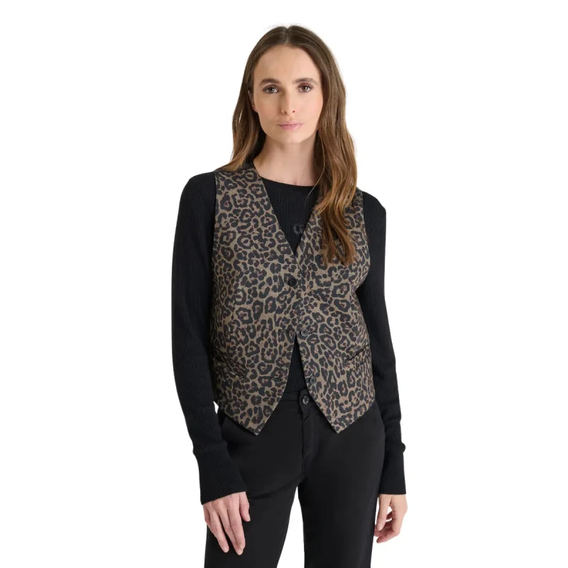 Image of Le Temps des cerises Sleeveless jacket For Her Le Temps des cerises Cooleo Vert Female L