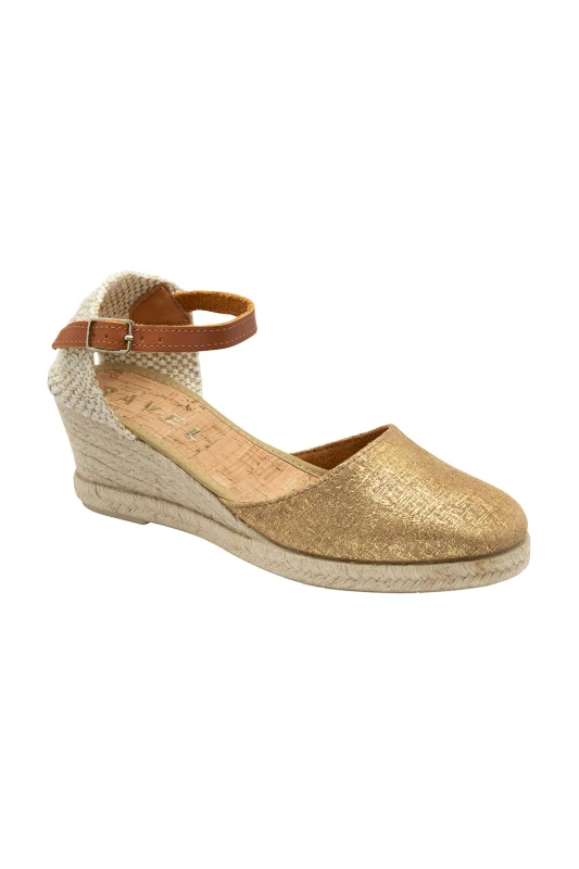 Image of Ravel 'Vista' Leather Espadrille Sandals Gold