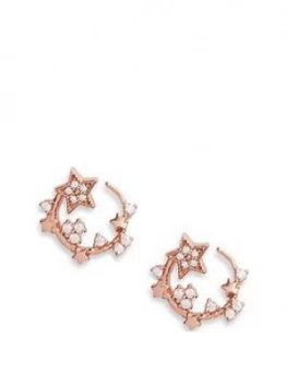 Image of Olivia Burton 18k Rose Gold Plated Silver Celestial Swirl Hoop Earrings, One Colour, Women