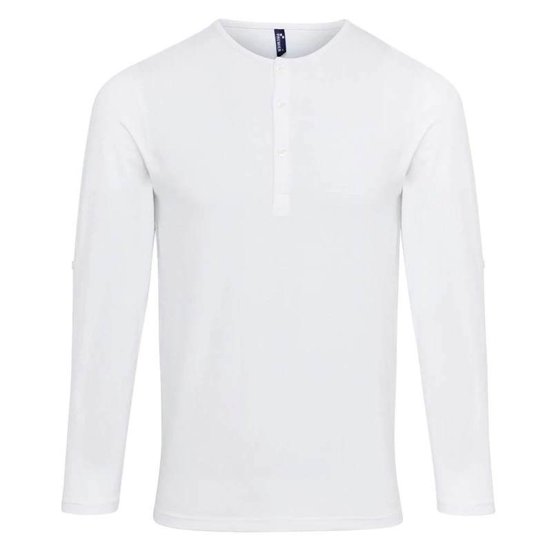 Image of Premier Premier Men Long John Roll Sleeve Tee in White Size: X-Small White XS Male 5059000182495