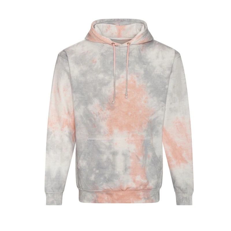 Image of AWDis AWDis Men Tie Dye Hoodie in Mid Grey Size: X-Small Mid Grey XS Male 5063107044839