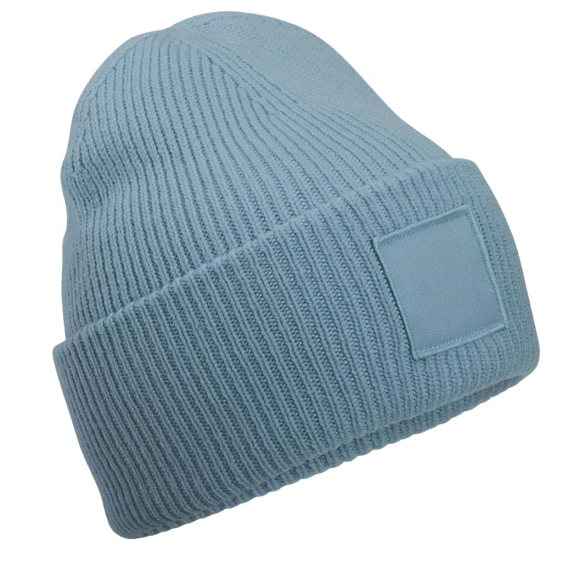 Image of Beechfield Beechfield Men Tonal Patch Beanie in Duck Egg Blue Duck Egg Blue One Size Male 5063652545317