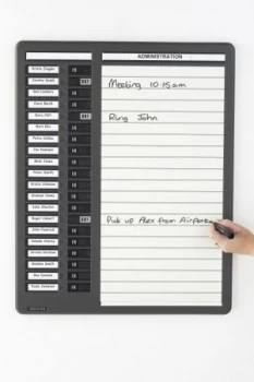 Image of Indesign In/Out Drywipe Board 20 Names Grey