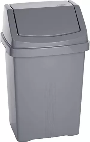 Image of Wham Casa 8-Litre Swing Bin - Silver