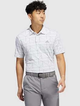 Image of adidas Golf Jacquard Lines Primegreen Polo - White/Grey, White/Grey Size M Men