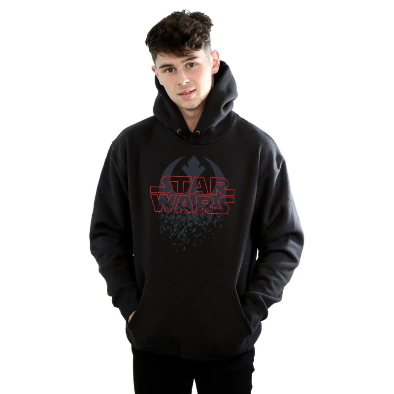 Image of Star Wars Star Wars Men The Last Jedi Shattered Emblem Hoodie in Black Size: Small Black S Male 5057245486156